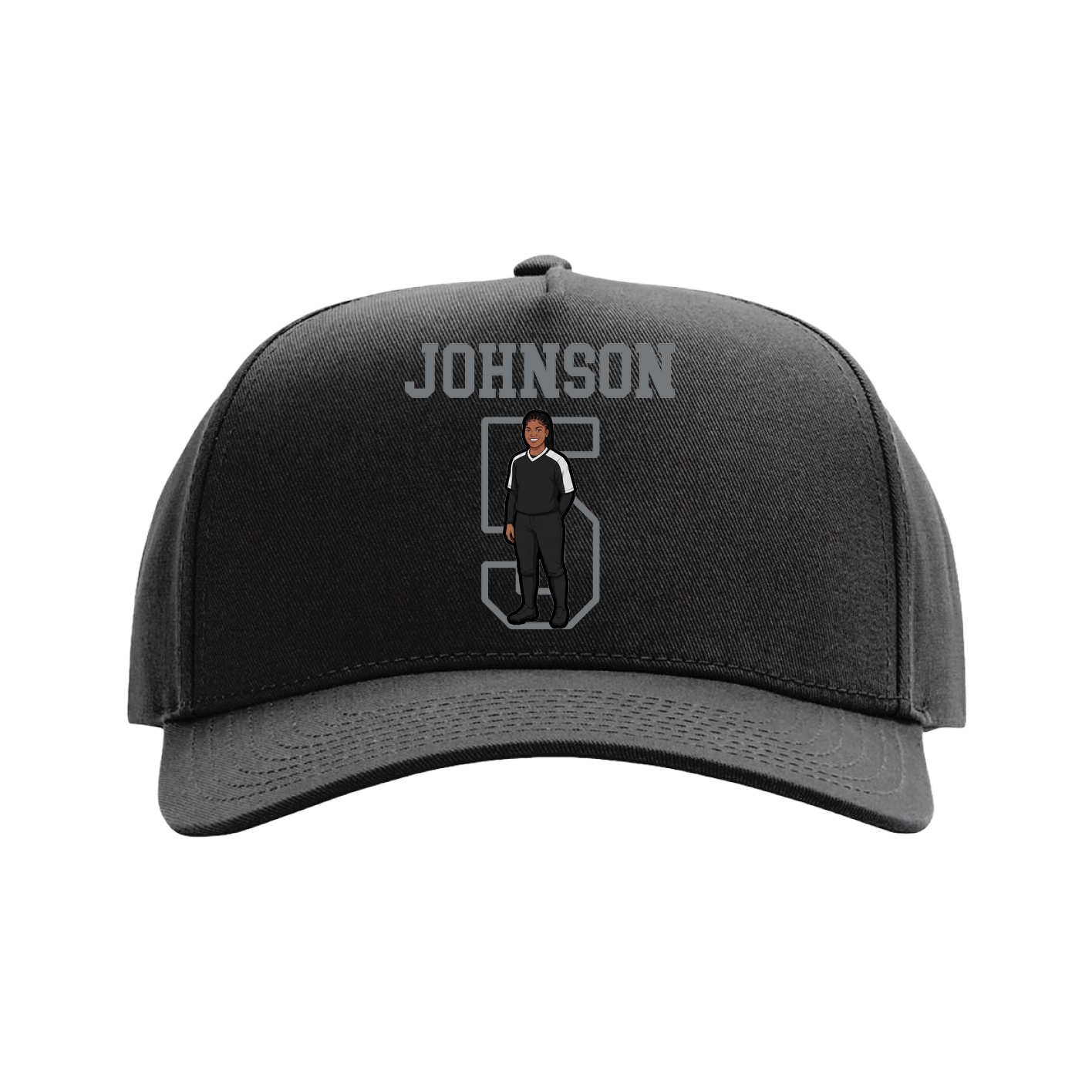 Full Fabric Five-Panel Champ Cap — Shirsey in Black