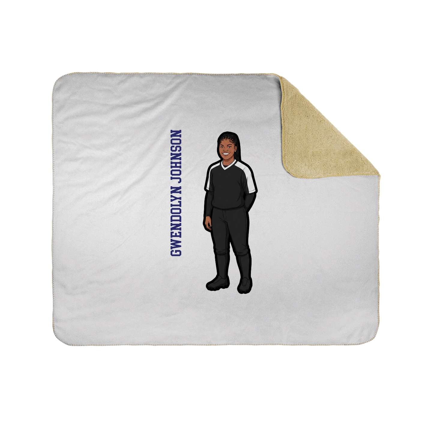 Throw Blanket — Name Vertical in White