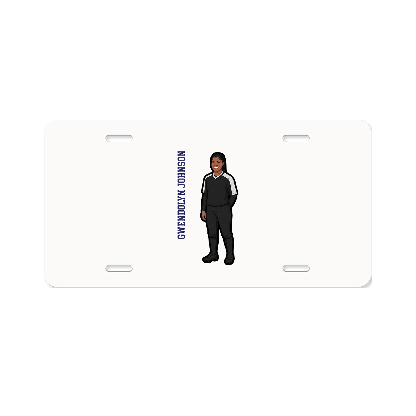 License Plate — Name Vertical in Classic