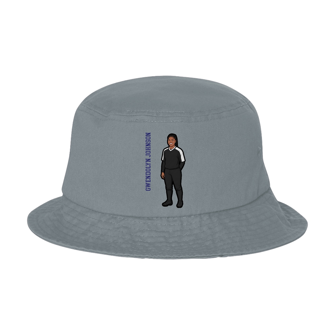 Bucket Cap — Name Vertical in Grey