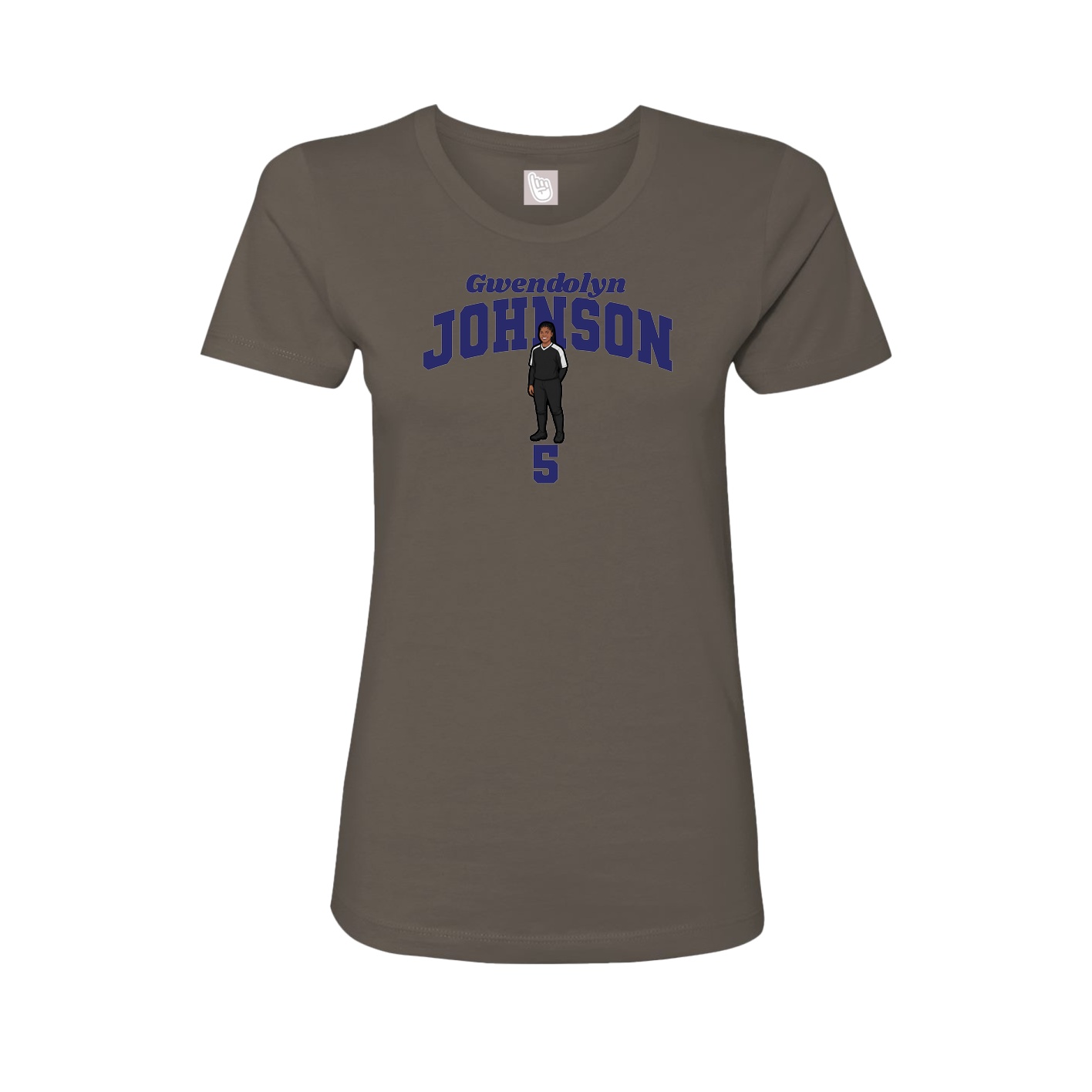 Fitted Women's Tee — Signature Arch in Grey