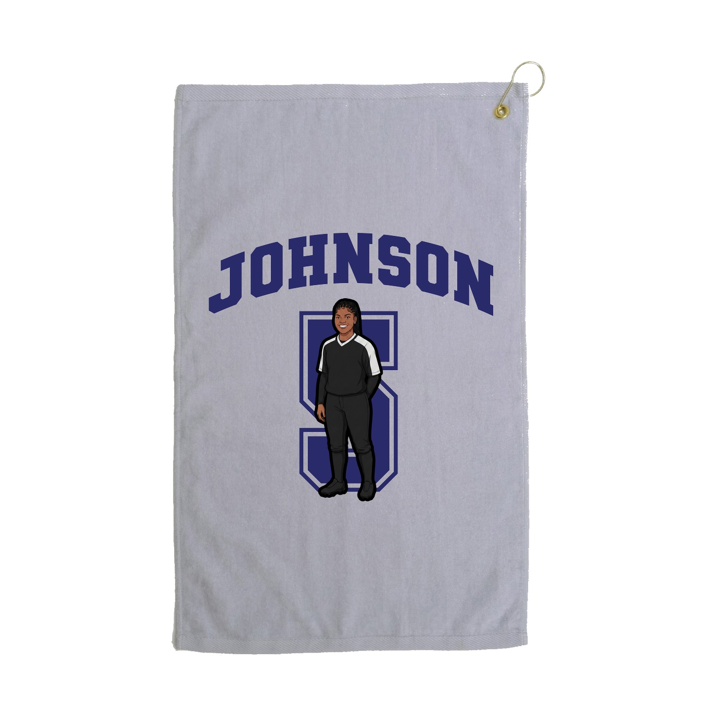 Golf Towel — Number in Grey