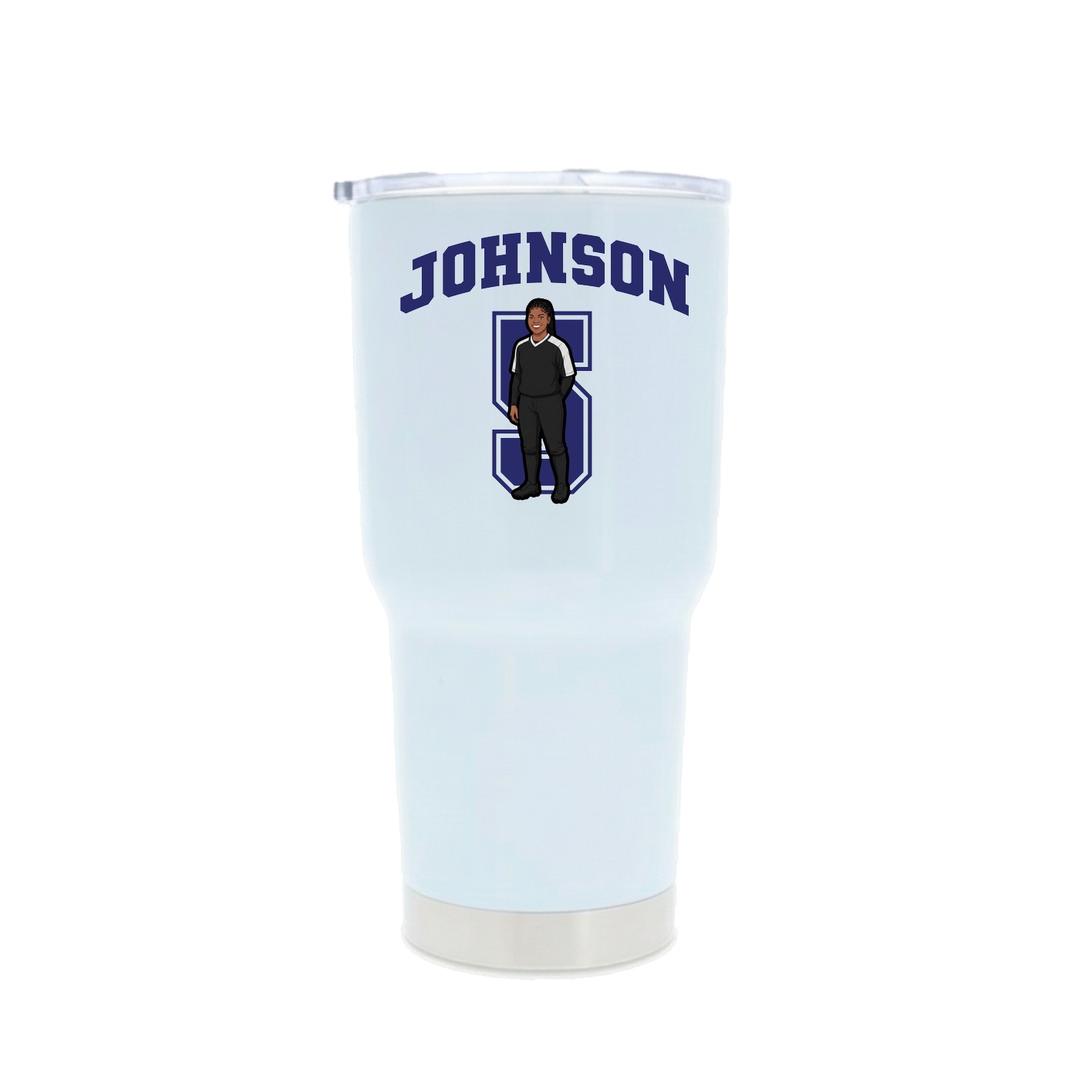 30oz Stainless Steel Tumbler — Number in White