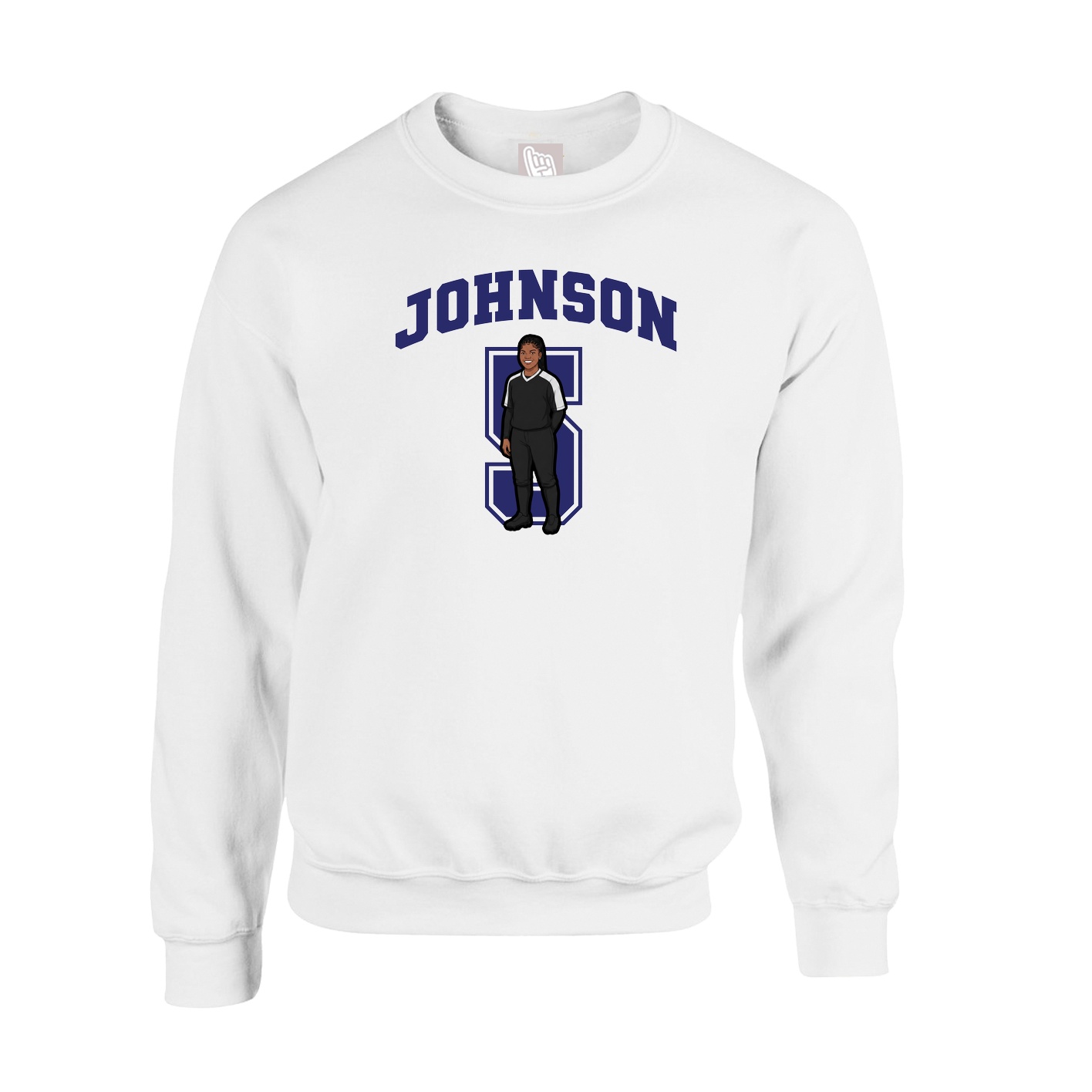 Fleece Crew — Number in White
