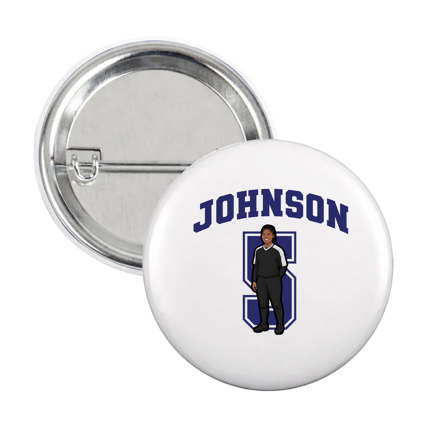 Game Day Button — Number in White