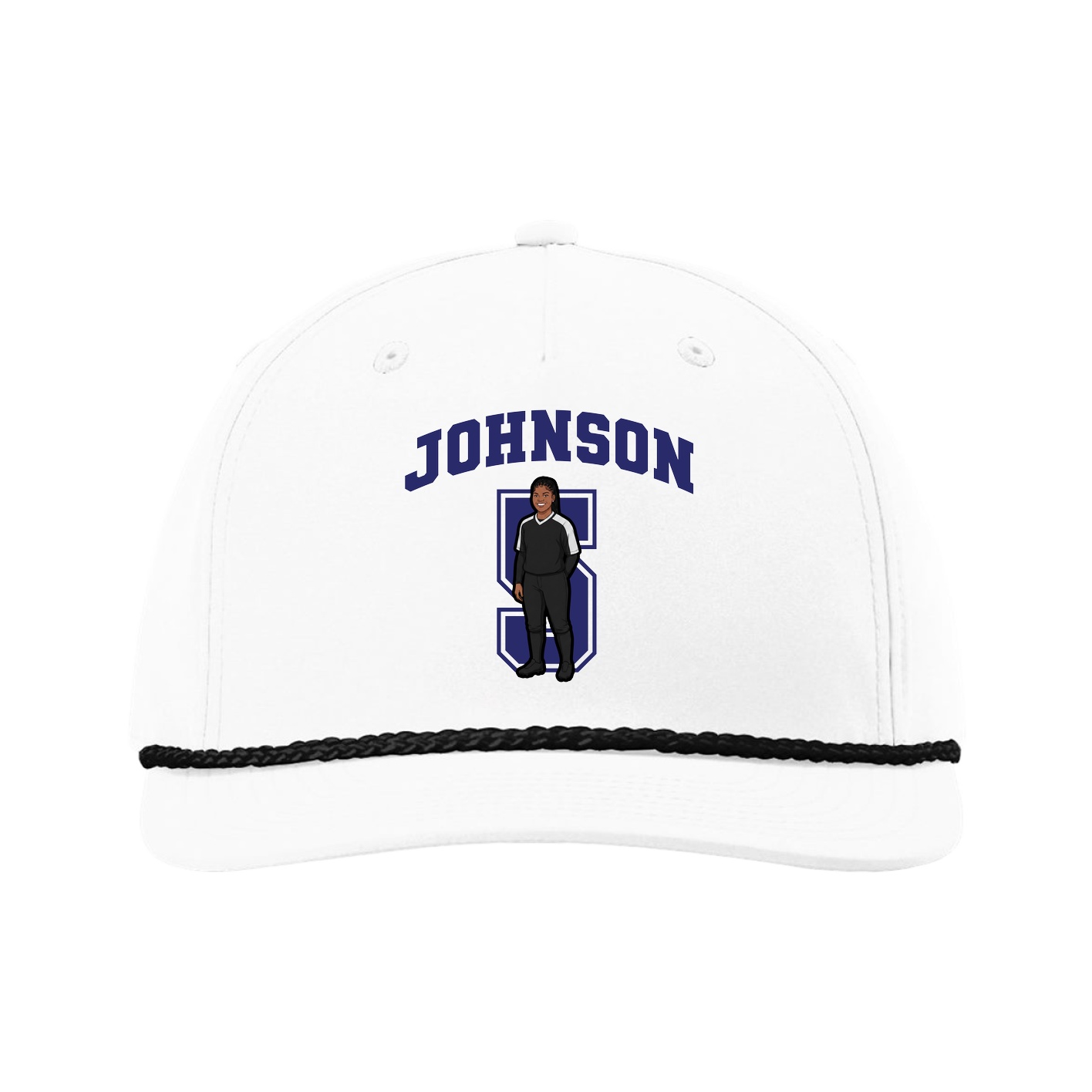 Five-Panel Classic Rope Cap — Number in White