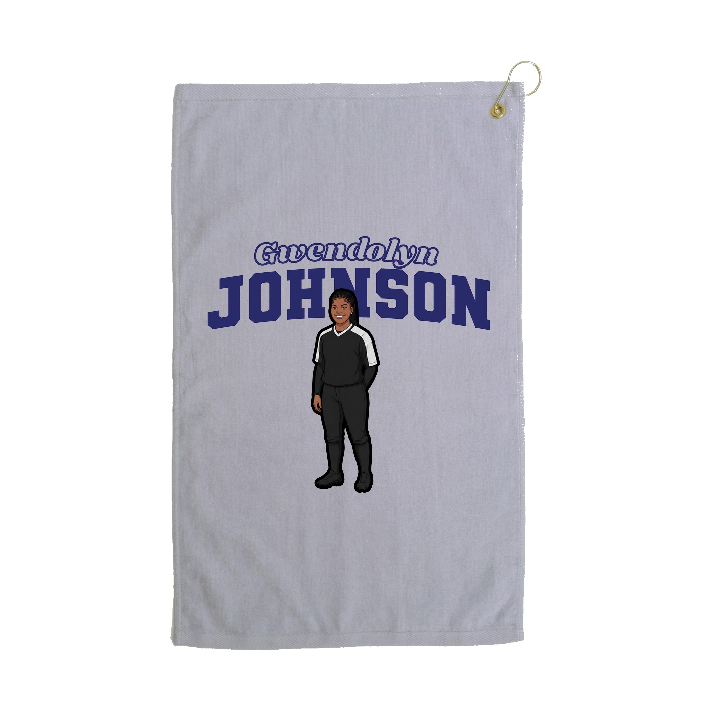 Golf Towel — Name Arch in Grey