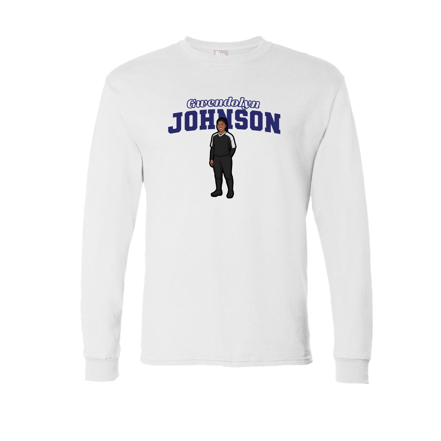 Long Sleeve Tee — Name Arch in White