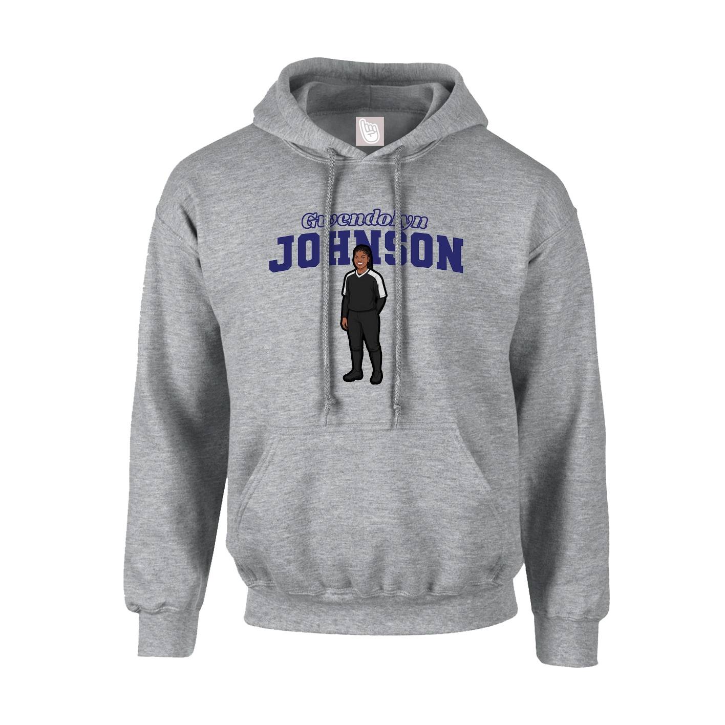 Hoodie — Name Arch in Grey