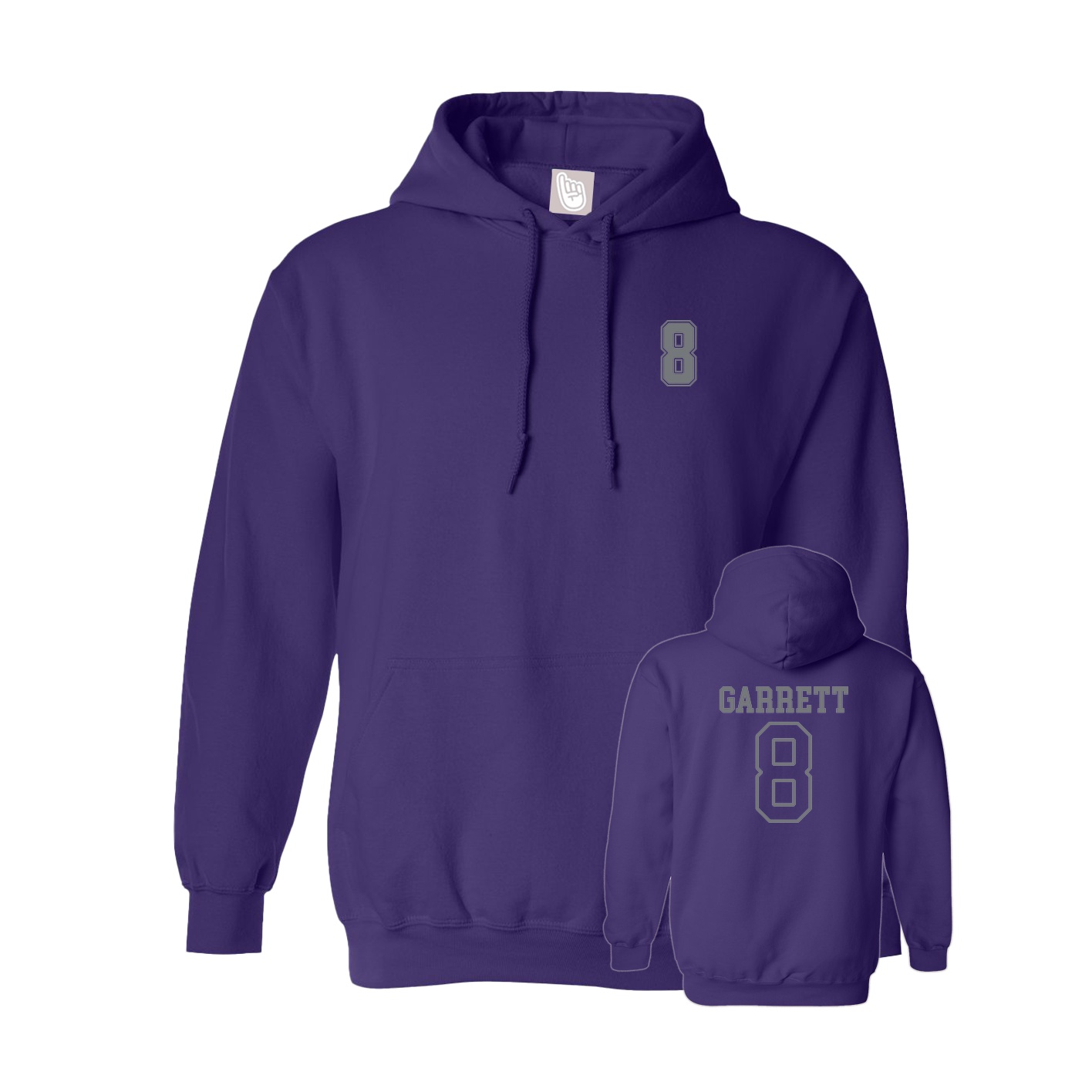 Youth Hoodie — Chest Back in Purple
