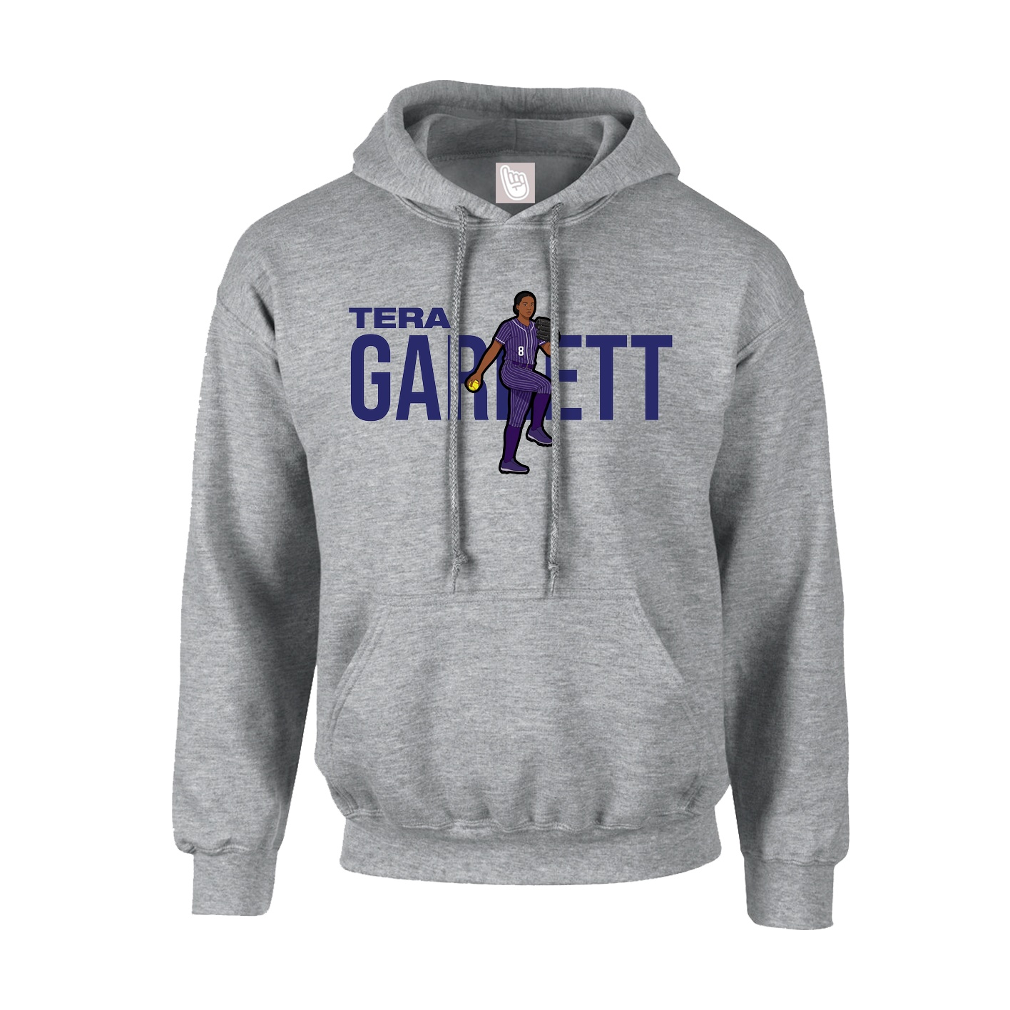 Youth Hoodie — Player Name in Grey