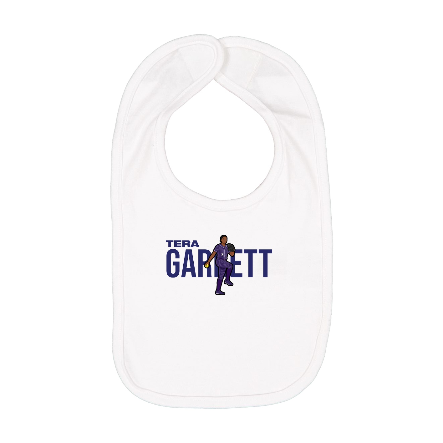 Infant Bib — Player Name in White