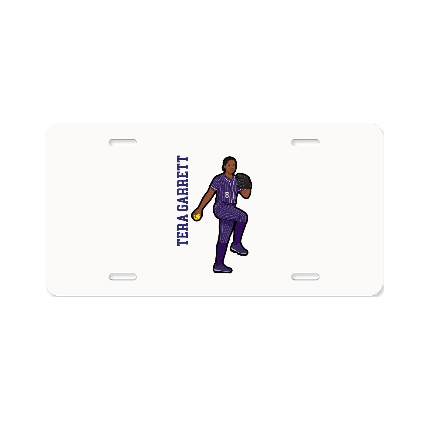 License Plate — Name Vertical in Classic