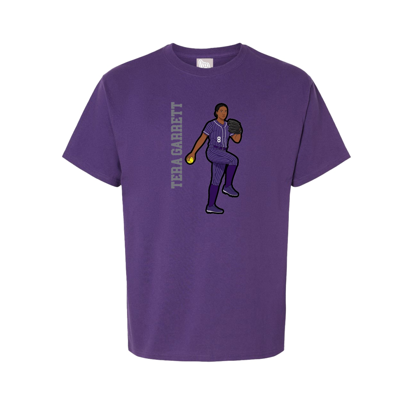 Youth Tee — Name Vertical in Purple