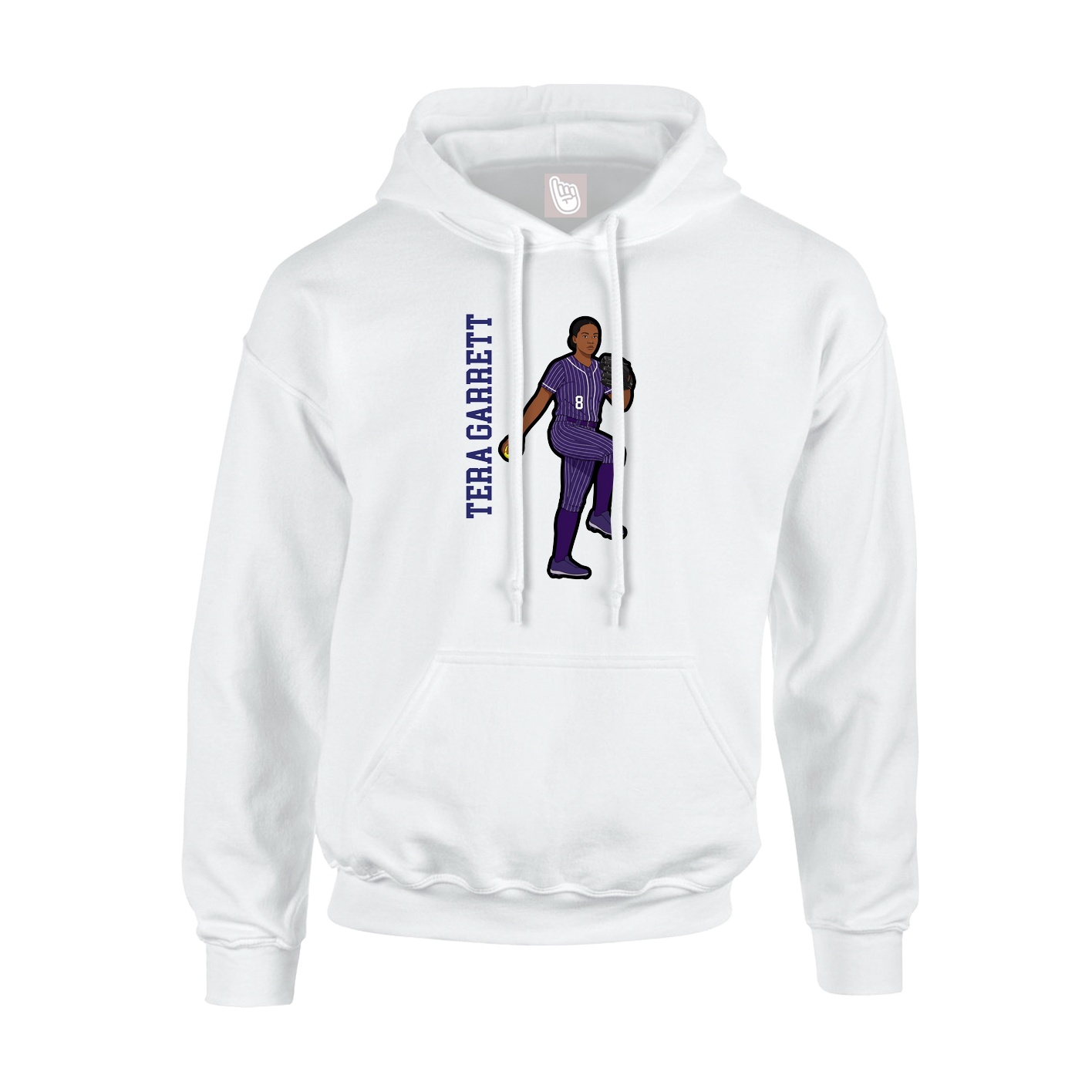 Youth Hoodie — Name Vertical in White