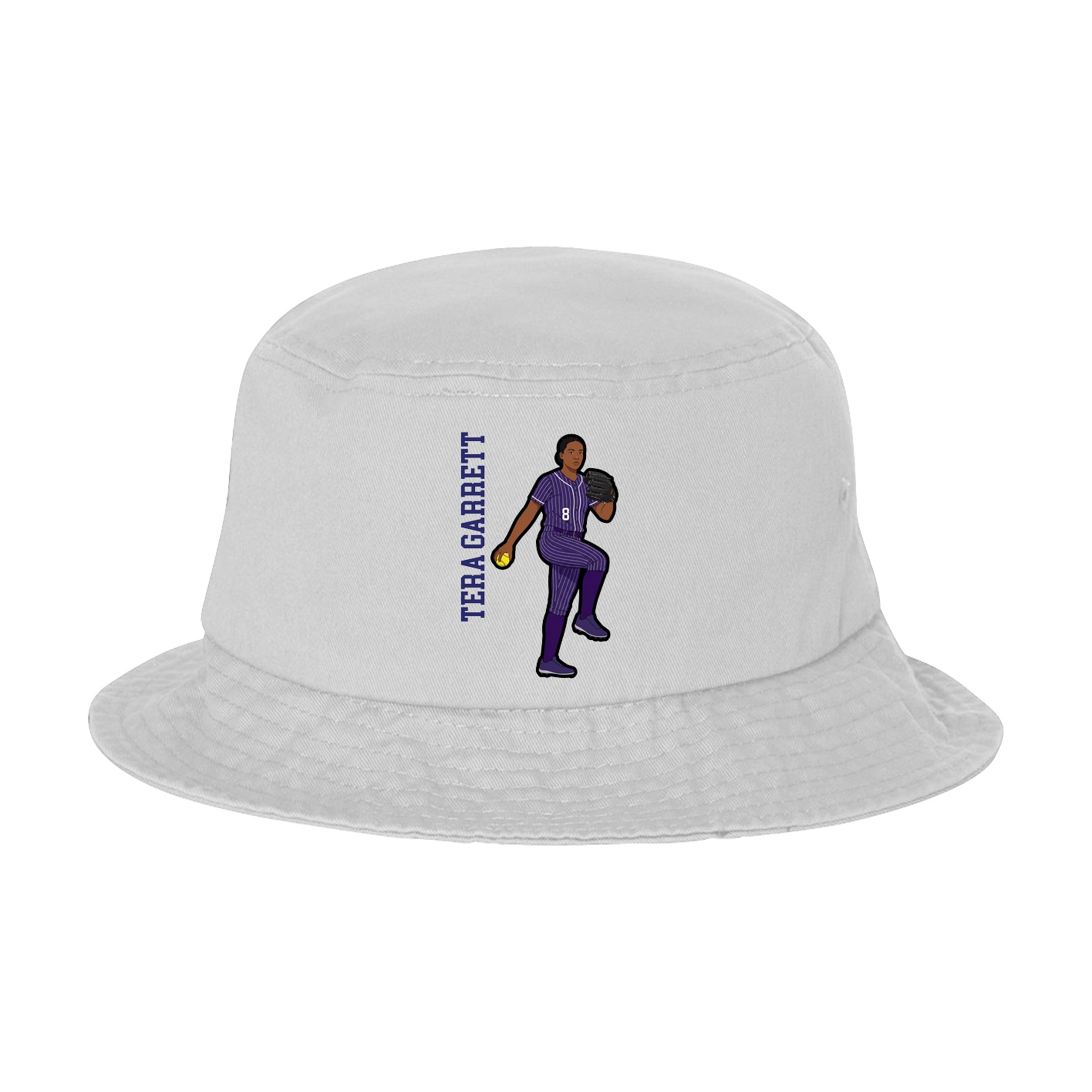 Bucket Cap — Name Vertical in White