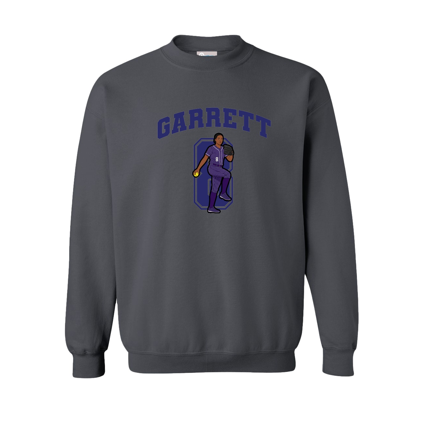 Fleece Crew — Number in Grey