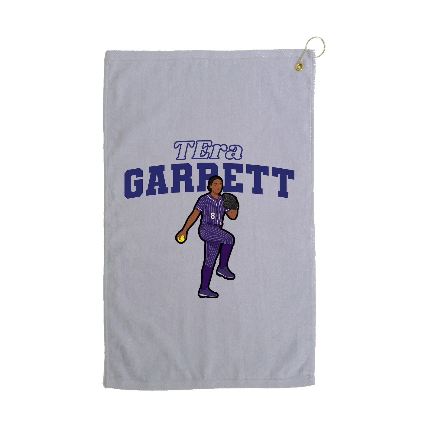 Golf Towel — Name Arch in Grey
