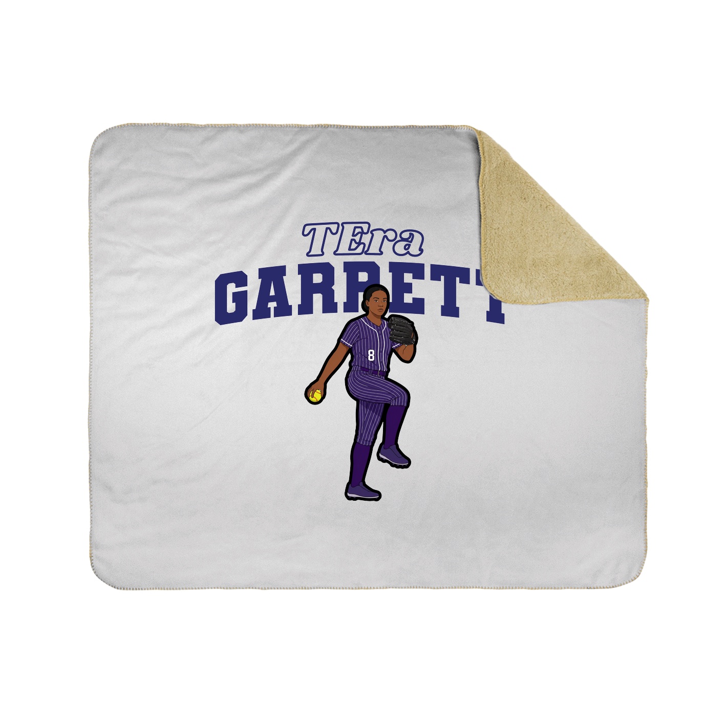 Throw Blanket — Name Arch in White
