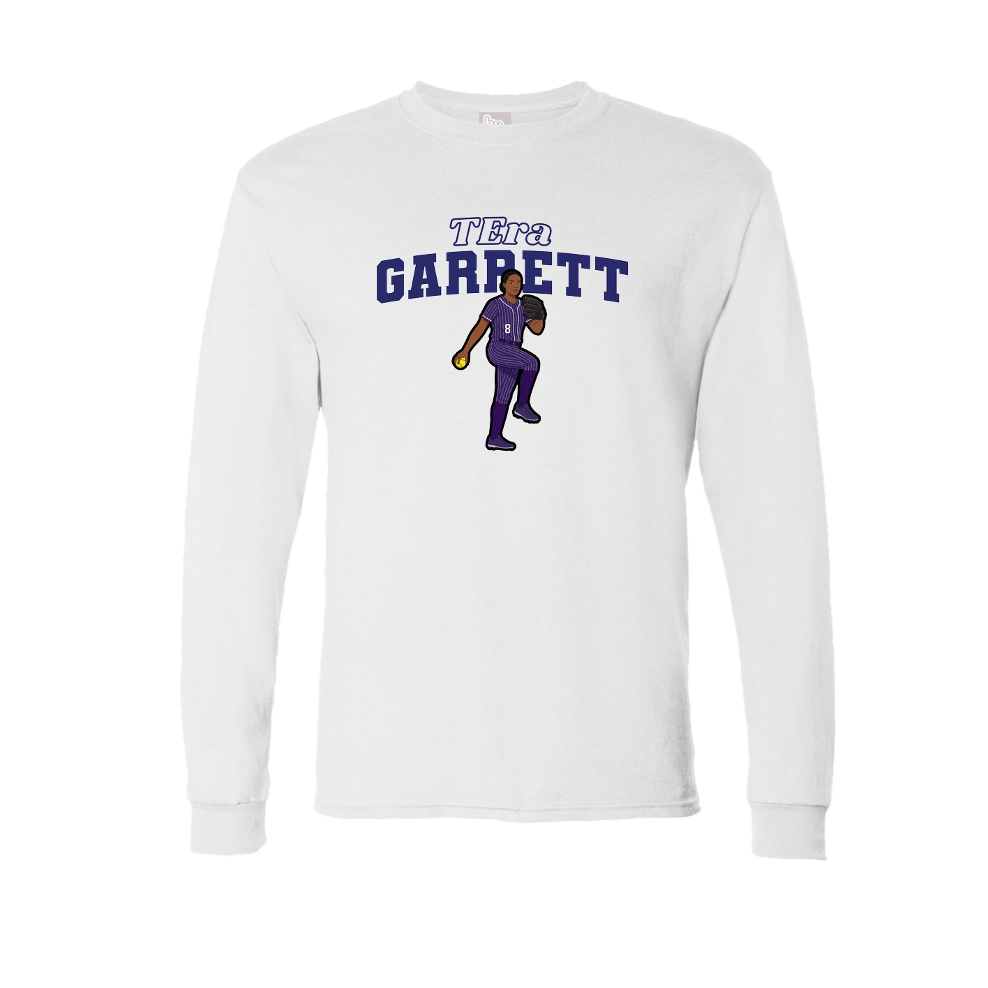 Long Sleeve Tee — Name Arch in White