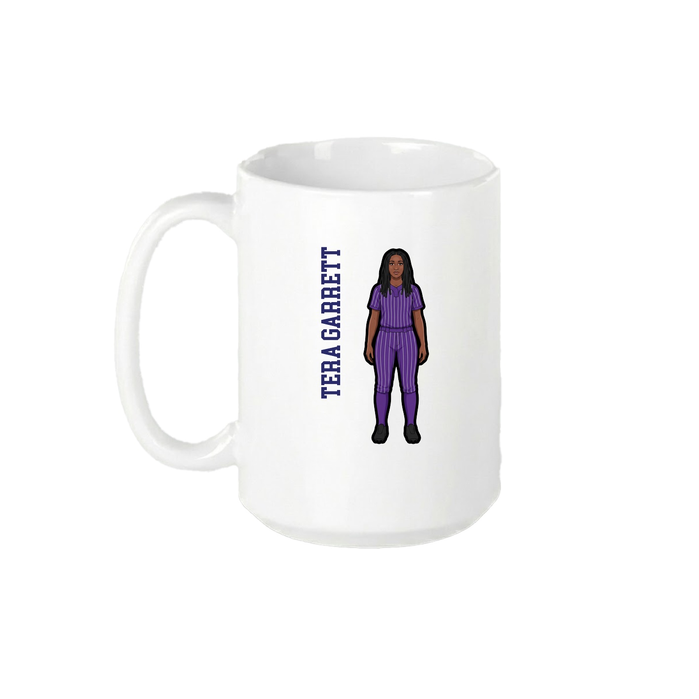 15oz Coffee Mug — Name Vertical in White