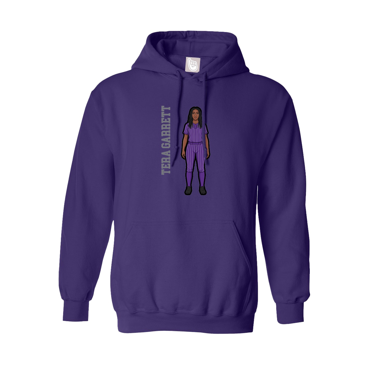 Hoodie — Name Vertical in Purple