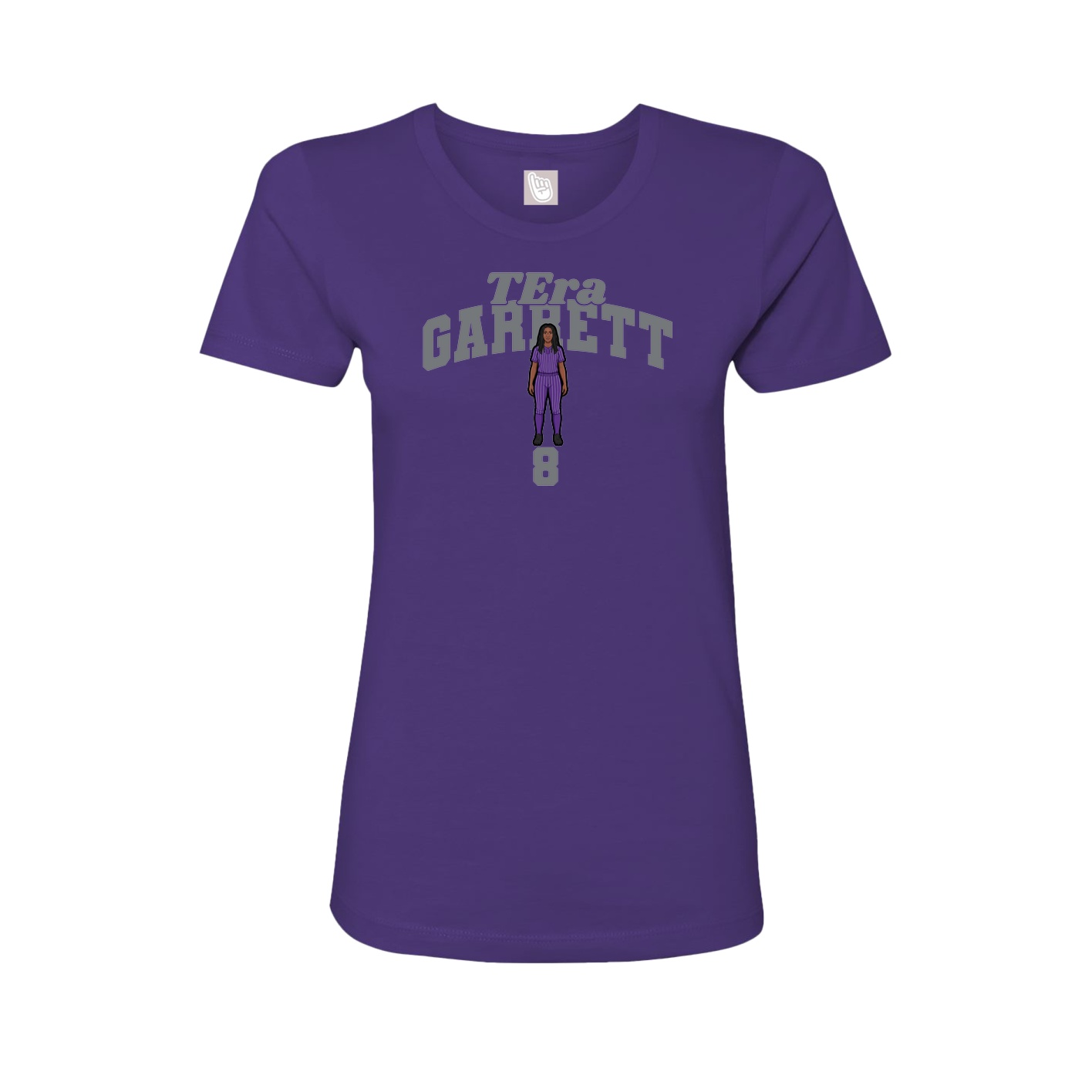 Fitted Women's Tee — Signature Arch in Purple