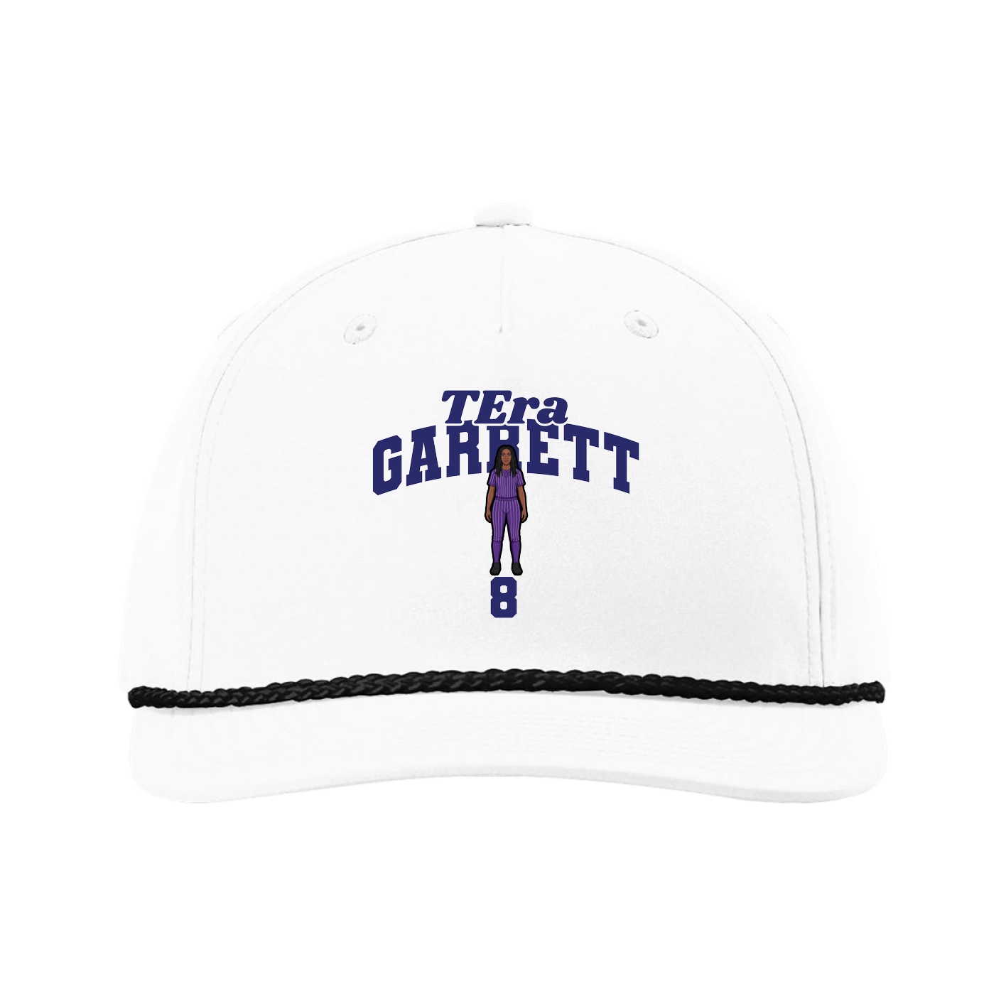 Five-Panel Classic Rope Cap — Signature Arch in White