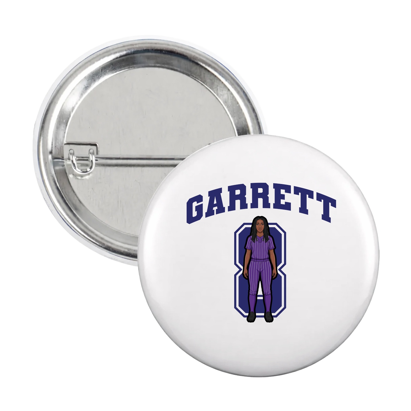 Game Day Button — Number in White