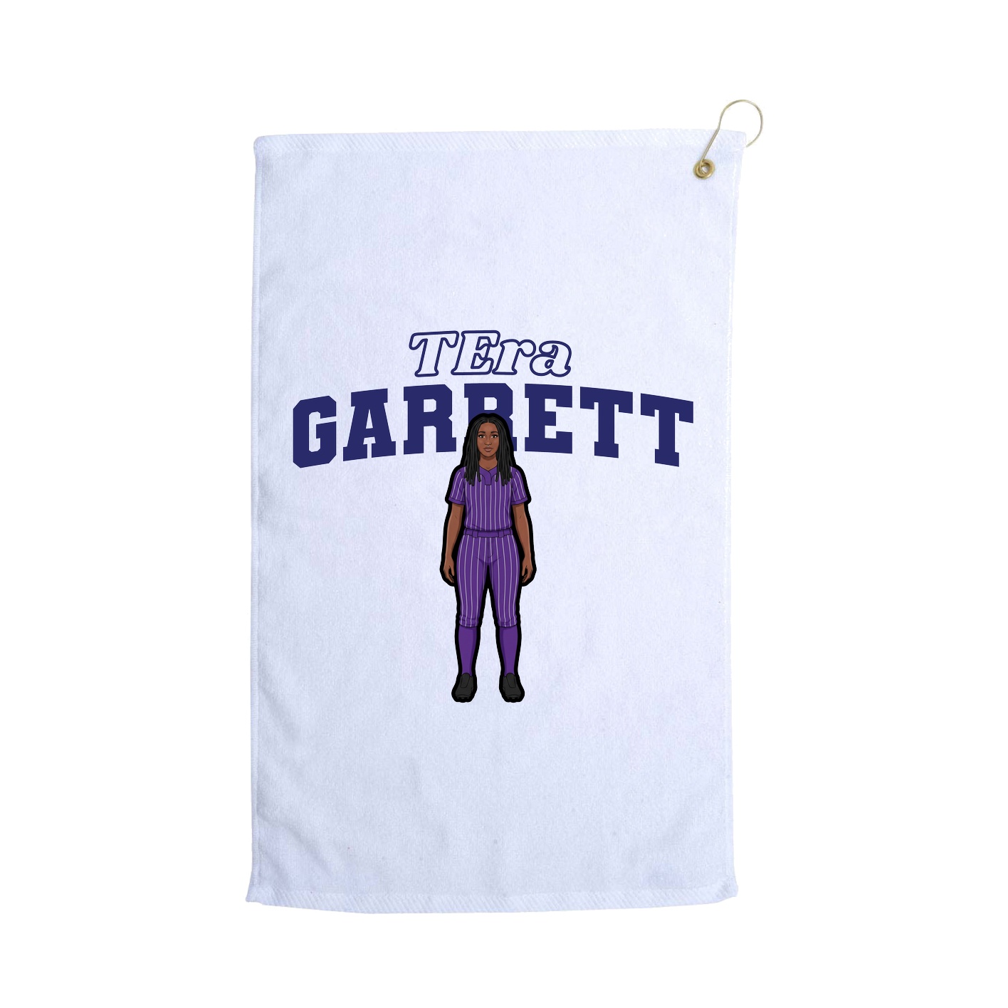 Golf Towel — Name Arch in White