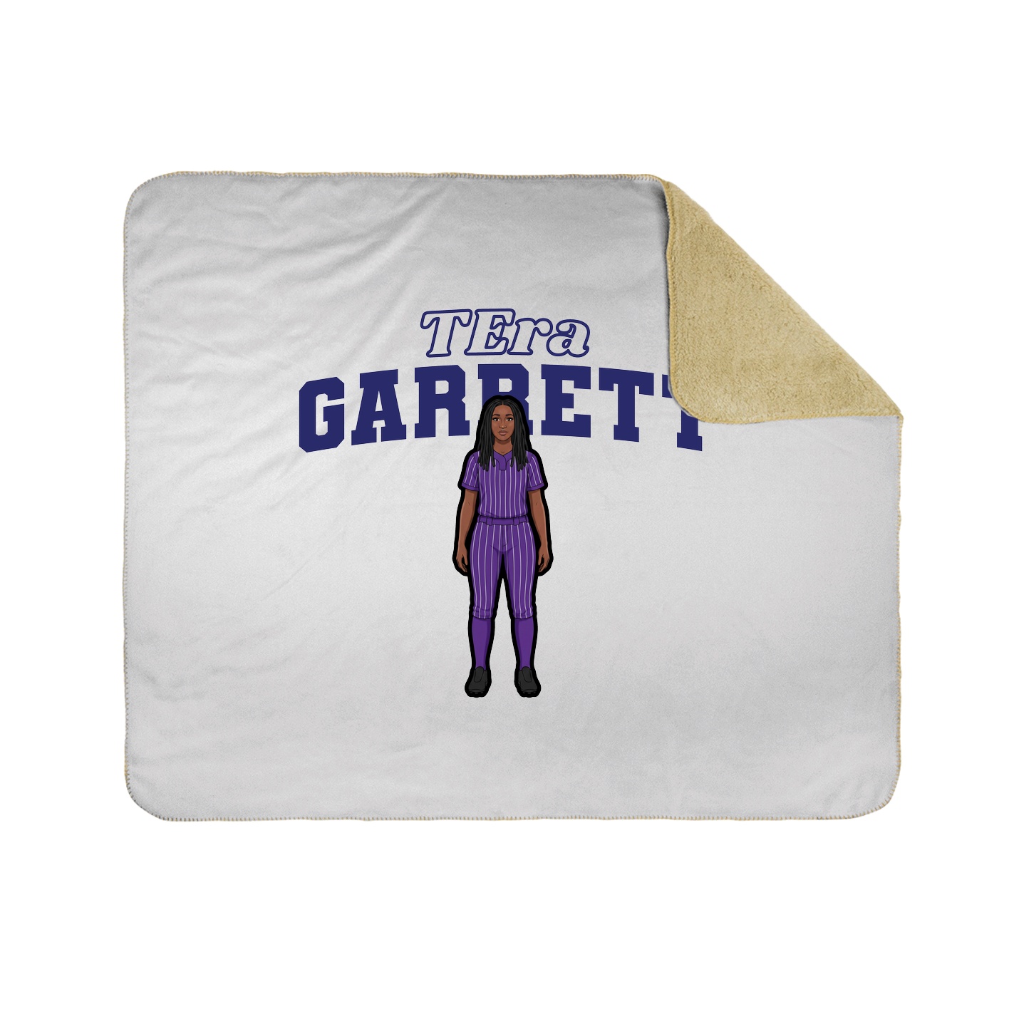 Throw Blanket — Name Arch in White