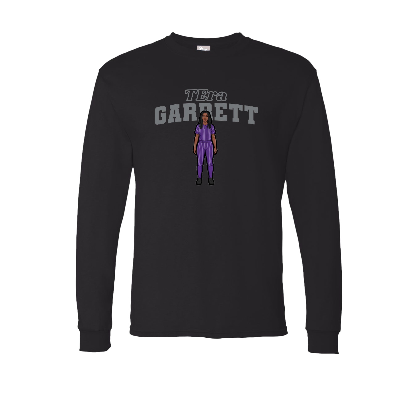 Long Sleeve Tee — Name Arch in Black