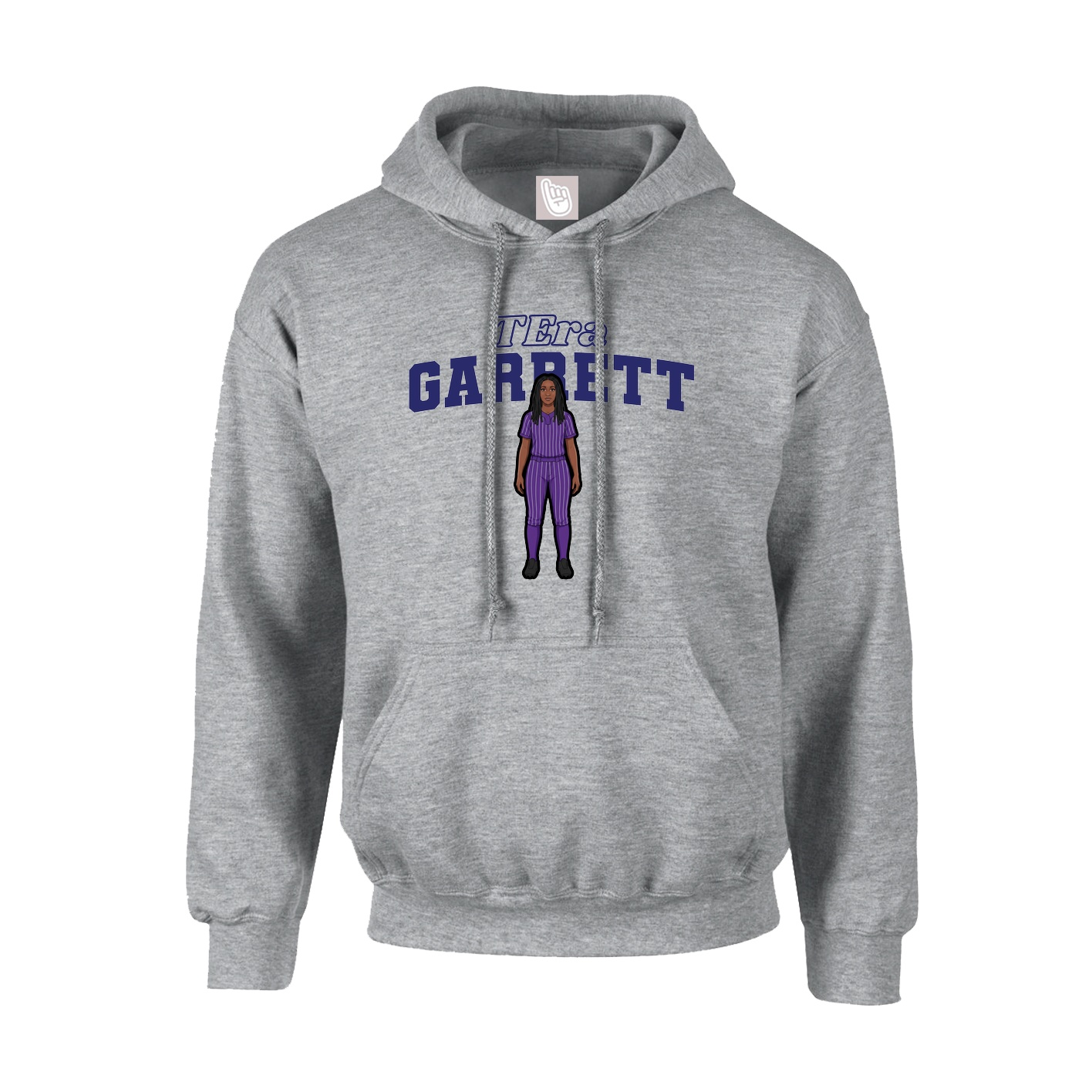 Youth Hoodie — Name Arch in Grey