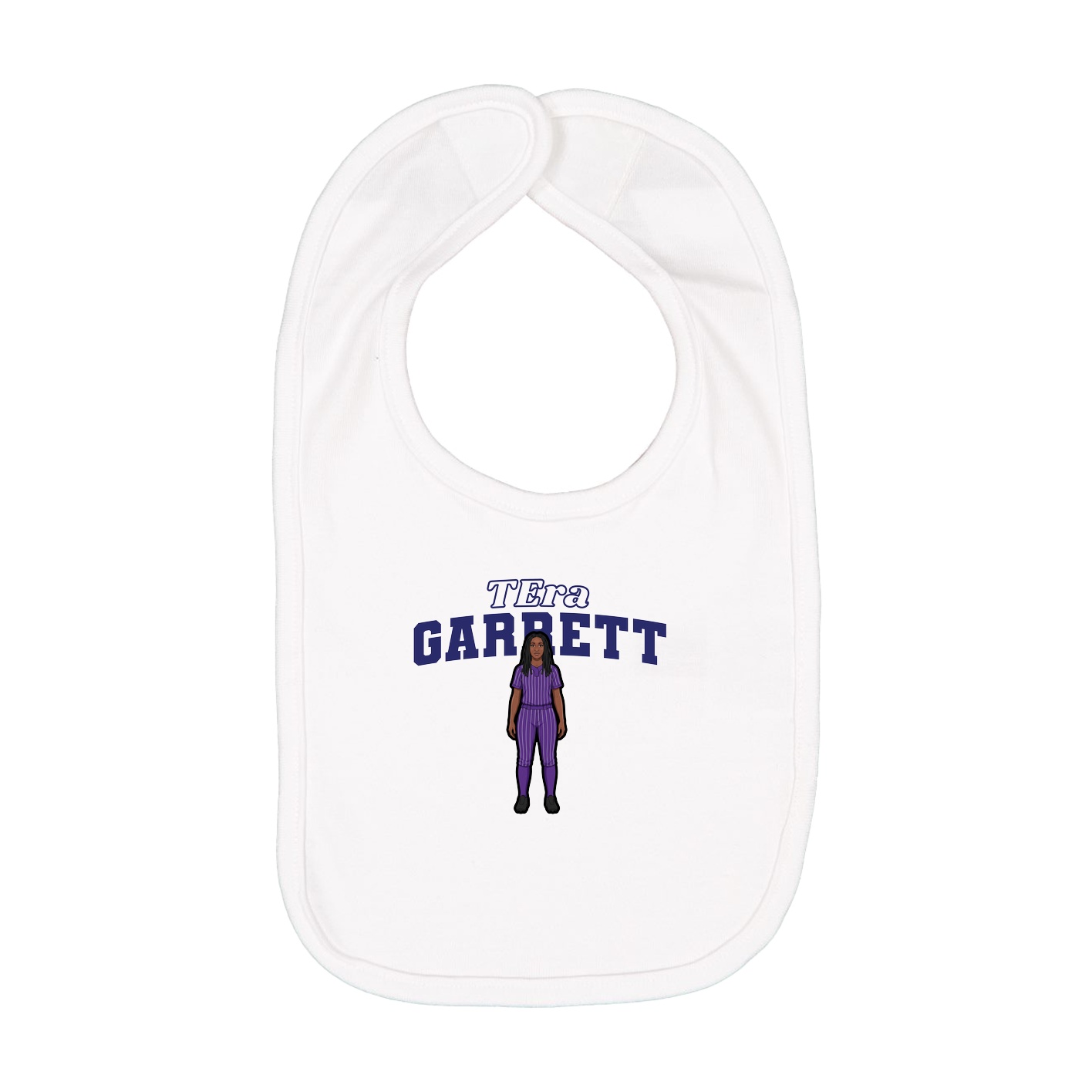 Infant Bib — Name Arch in White