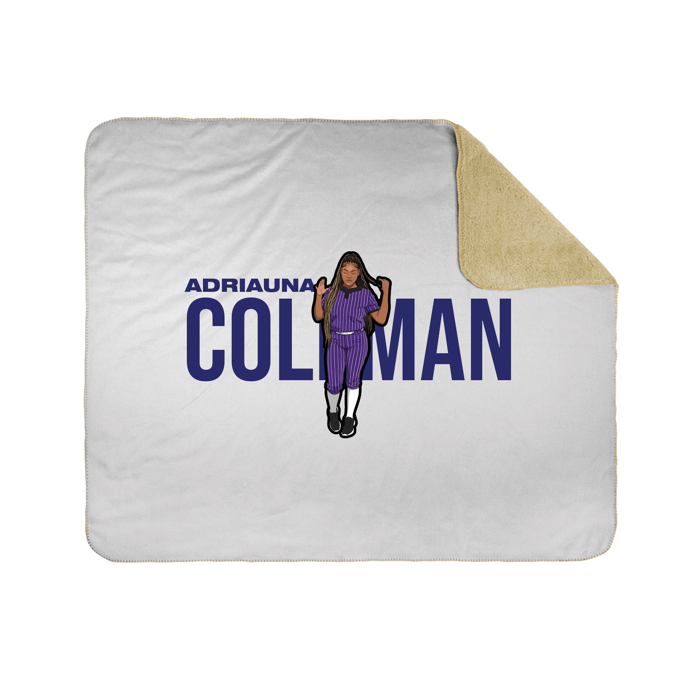 Throw Blanket — Player Name in White