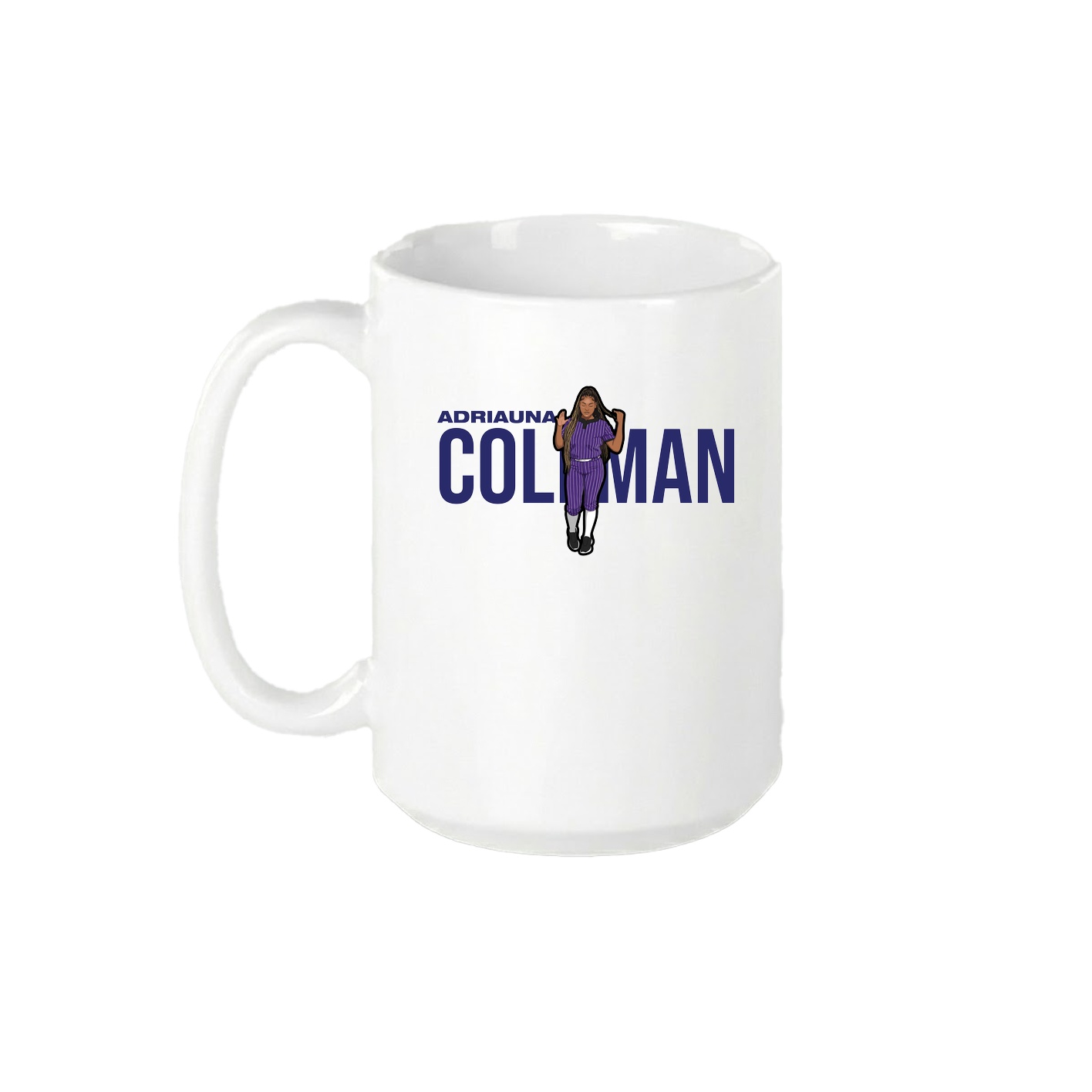 15oz Coffee Mug — Player Name in White