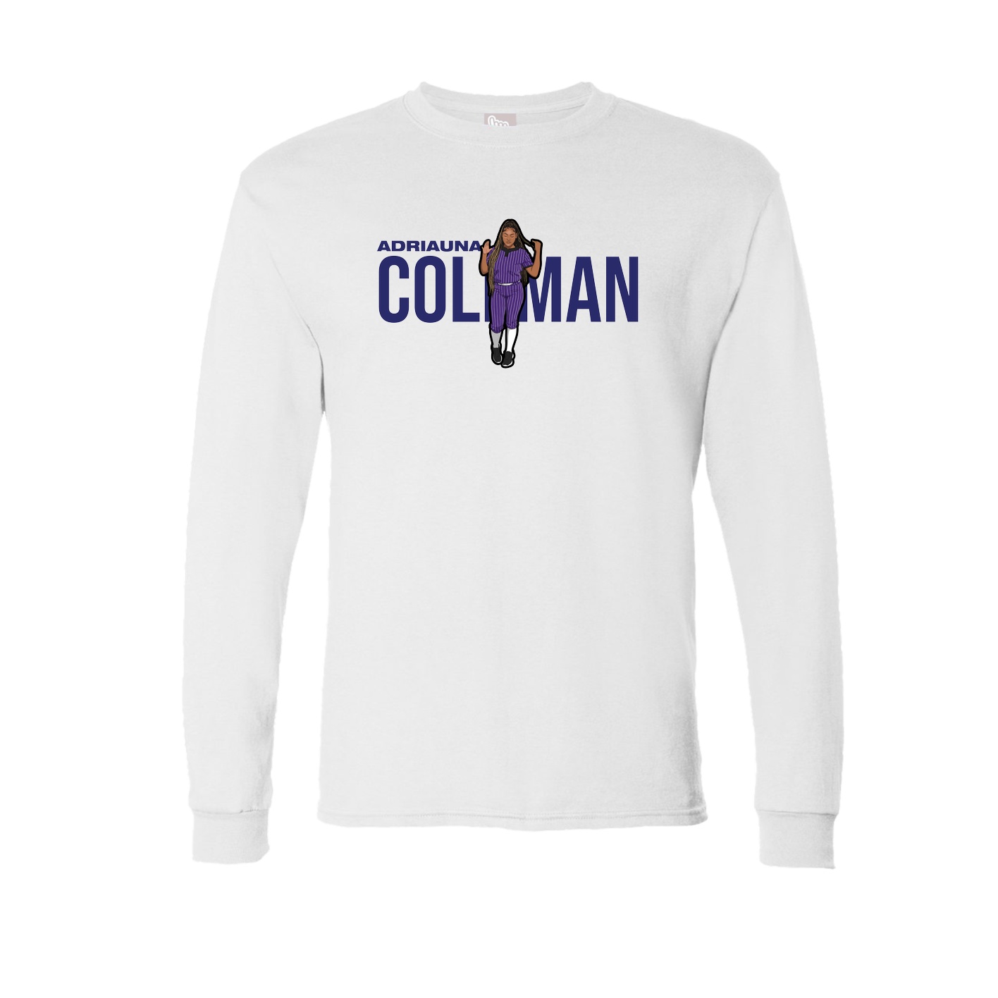 Long Sleeve Tee — Player Name in White
