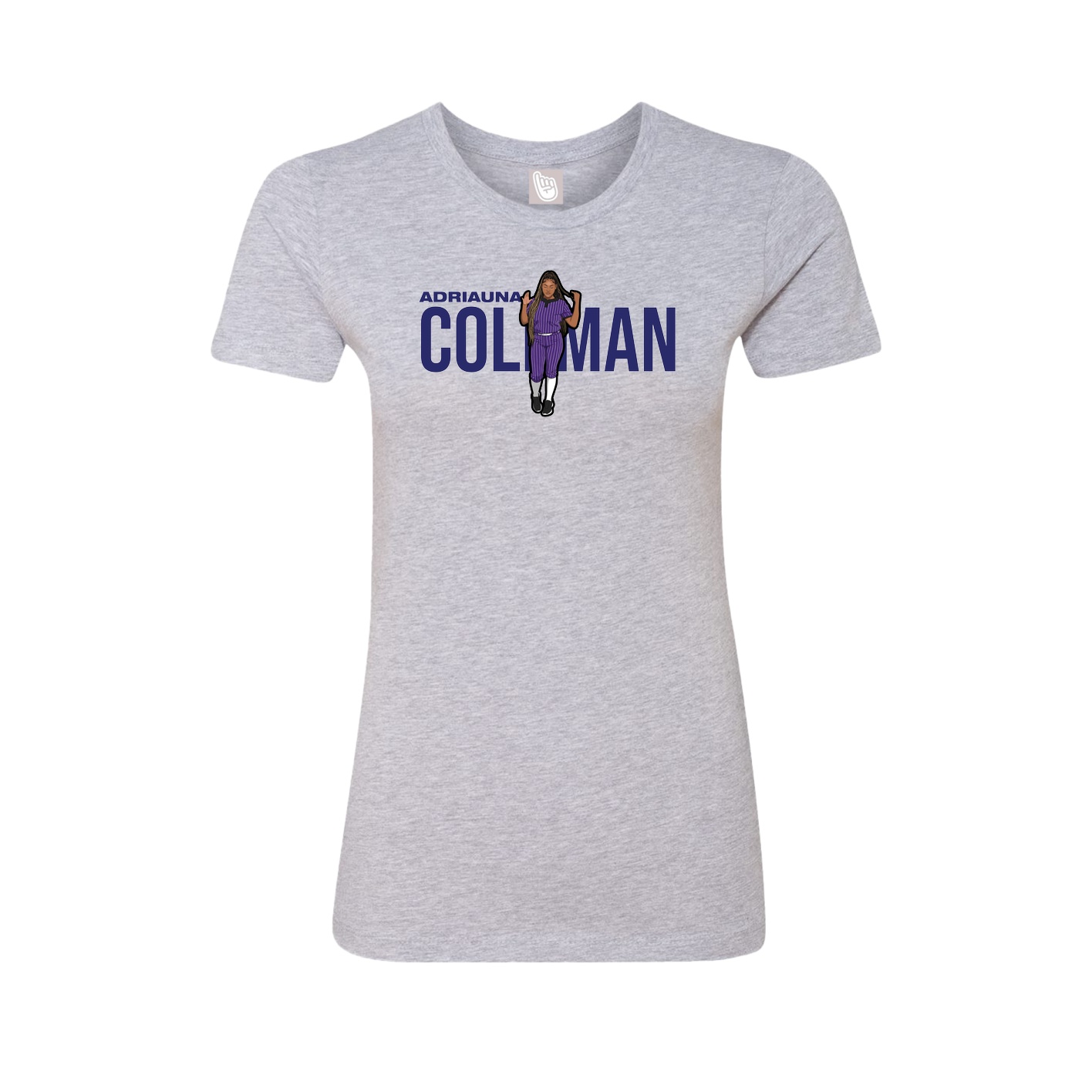 Fitted Women's Tee — Player Name in Grey