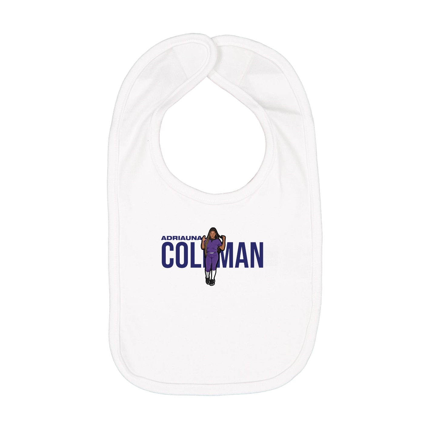 Infant Bib — Player Name in White