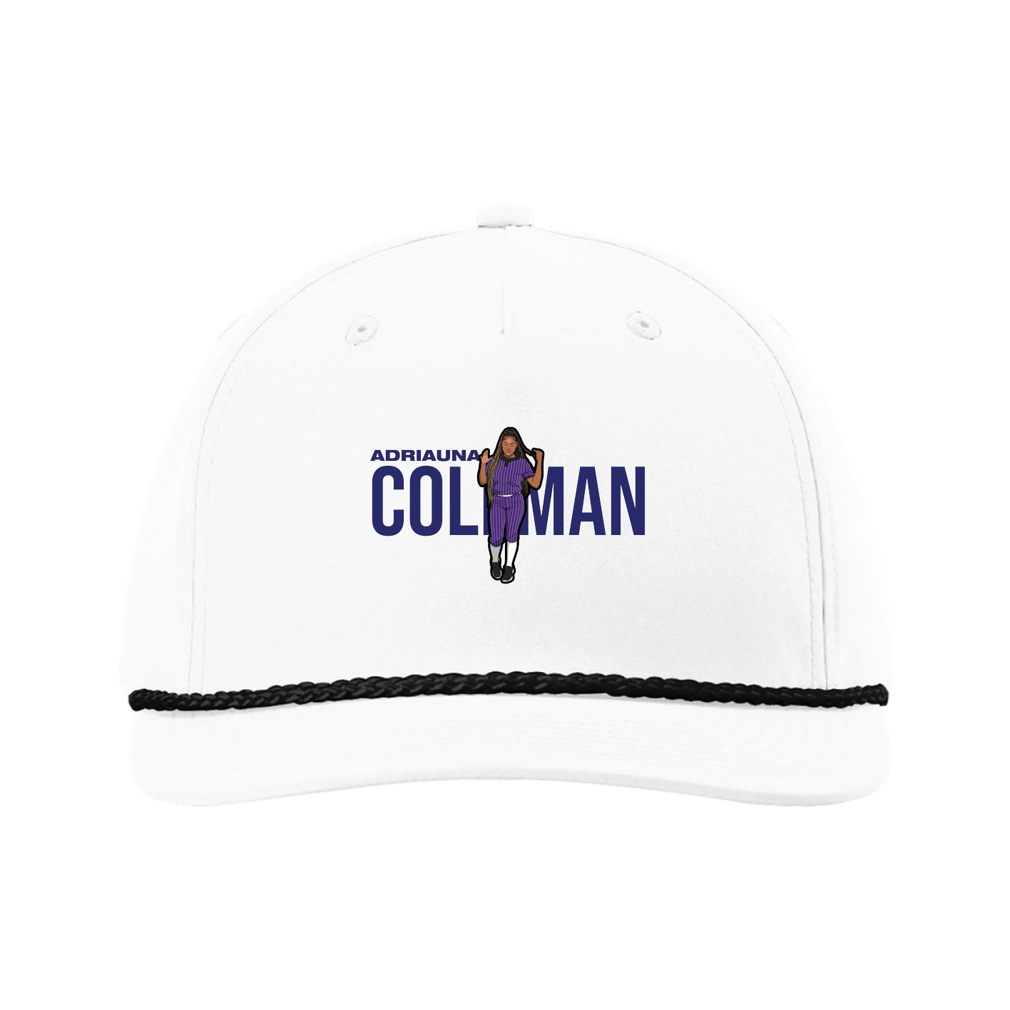 Five-Panel Classic Rope Cap — Player Name in White