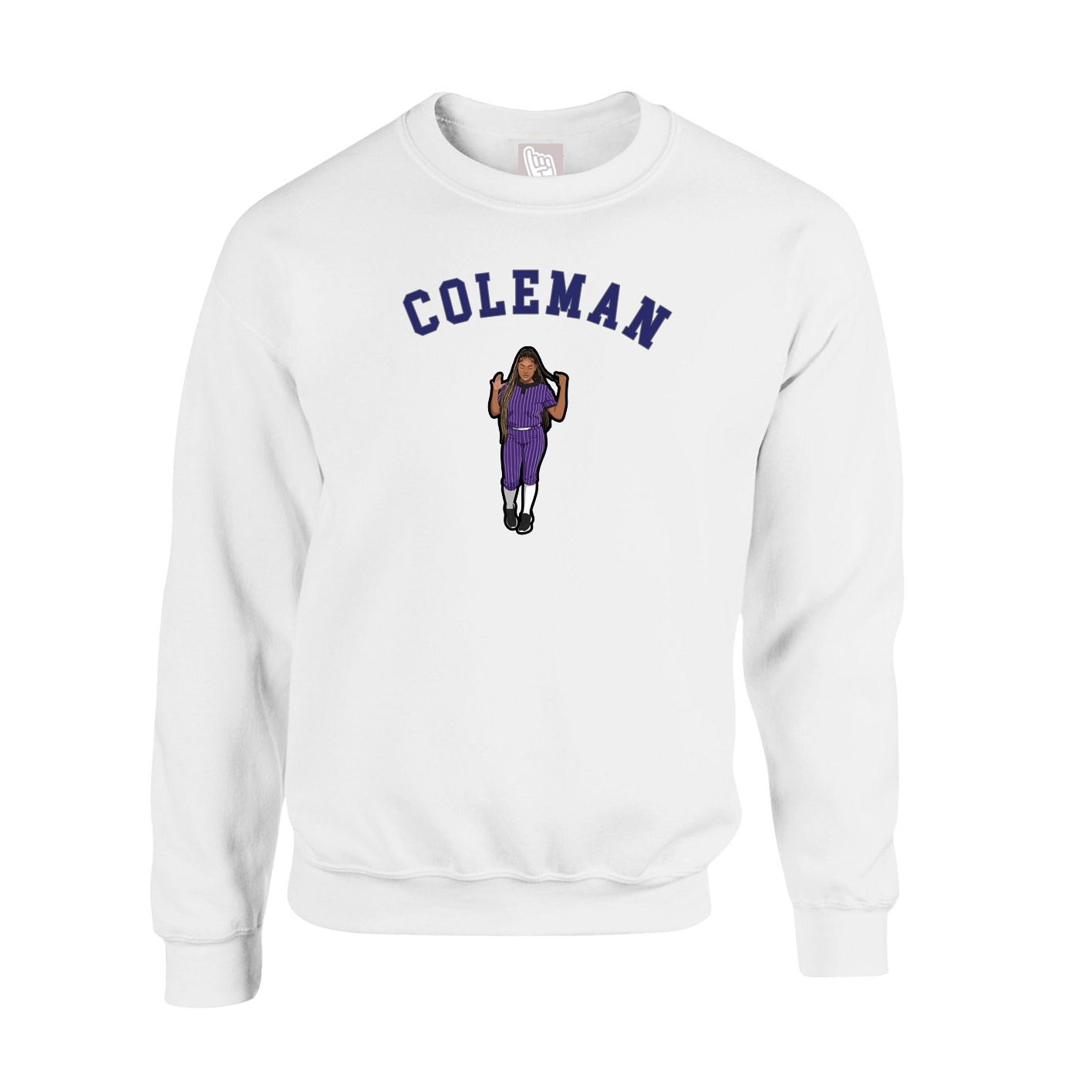 Fleece Crew — Shirsey Arch in White