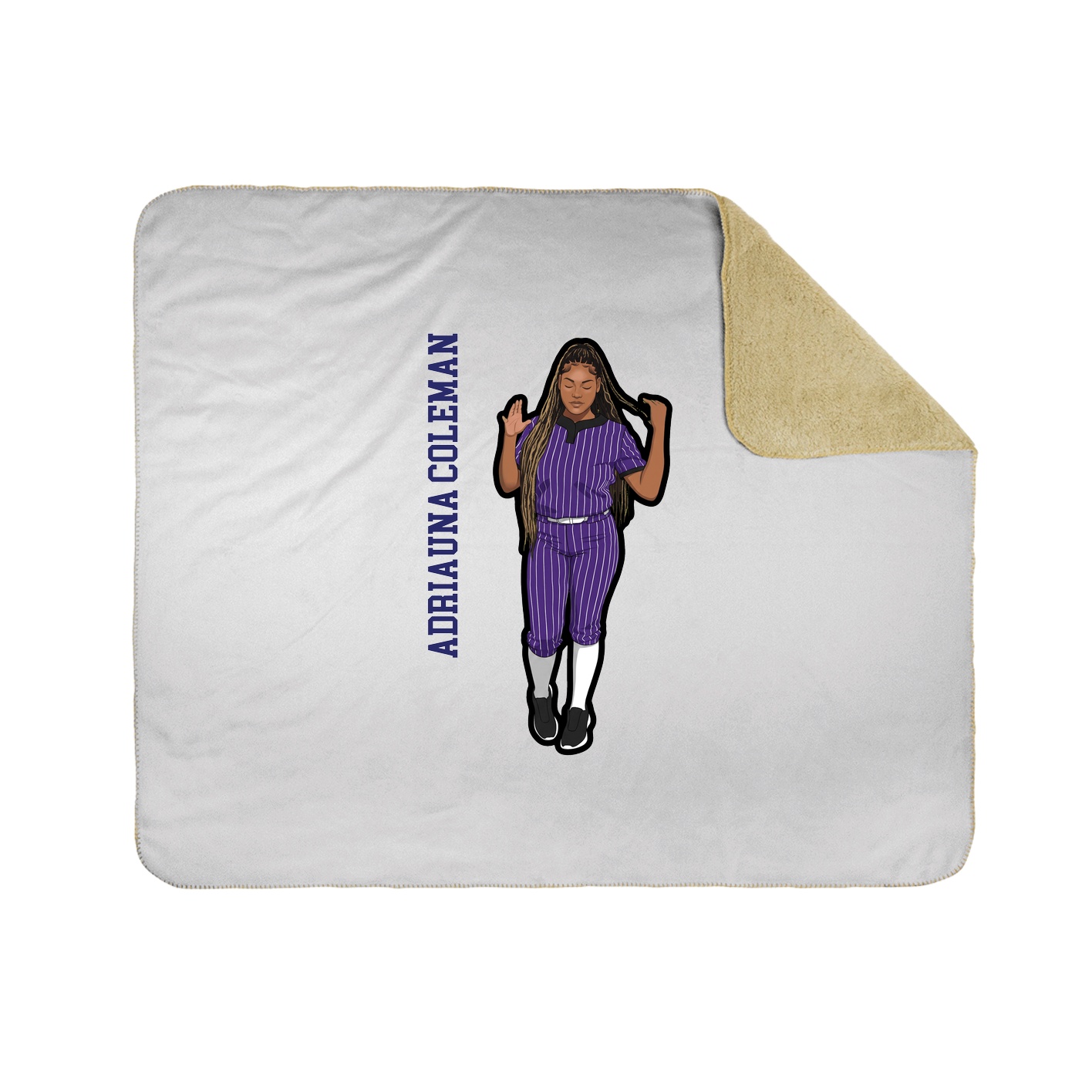 Throw Blanket — Name Vertical in White