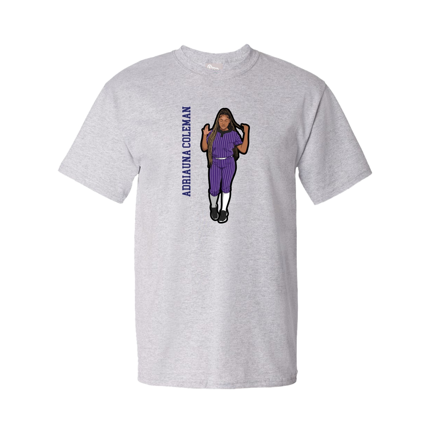 Youth Tee — Name Vertical in Grey