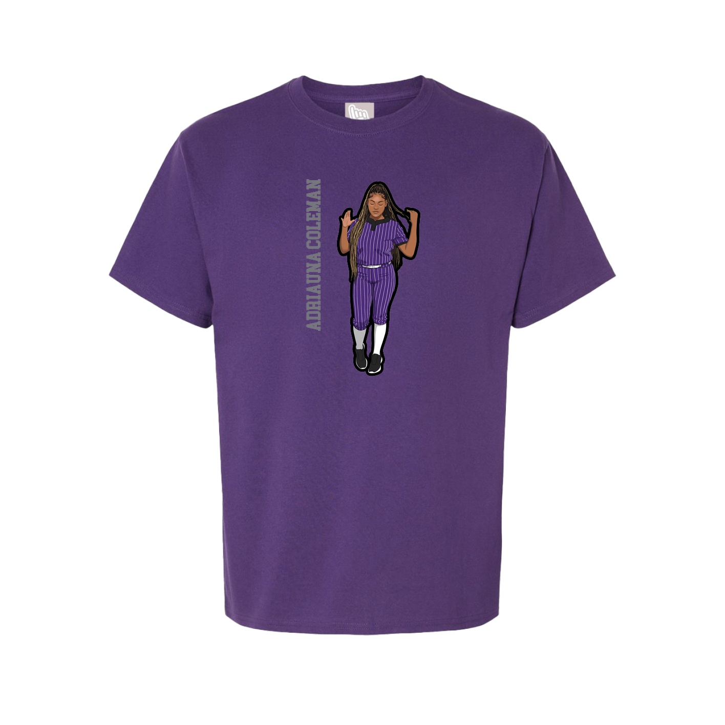 Youth Tee — Name Vertical in Purple