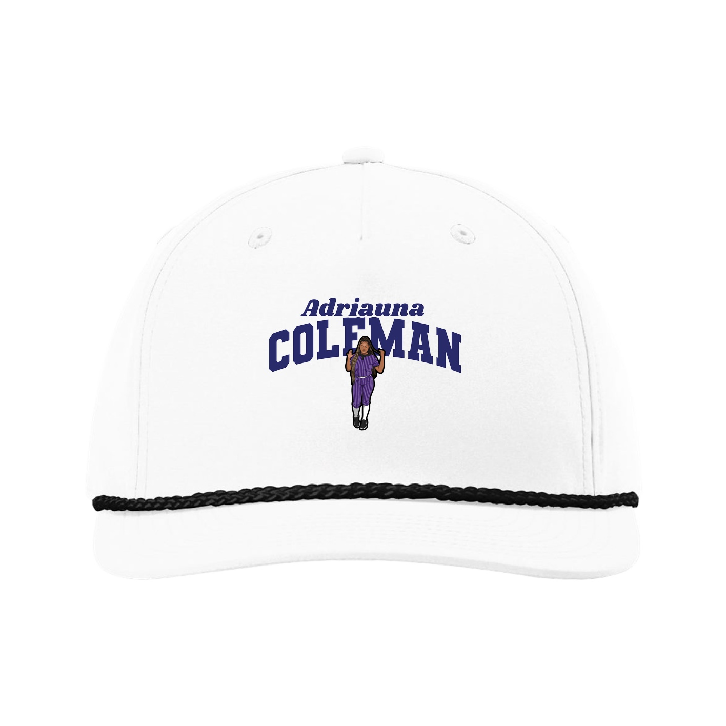 Five-Panel Classic Rope Cap — Signature Arch in White