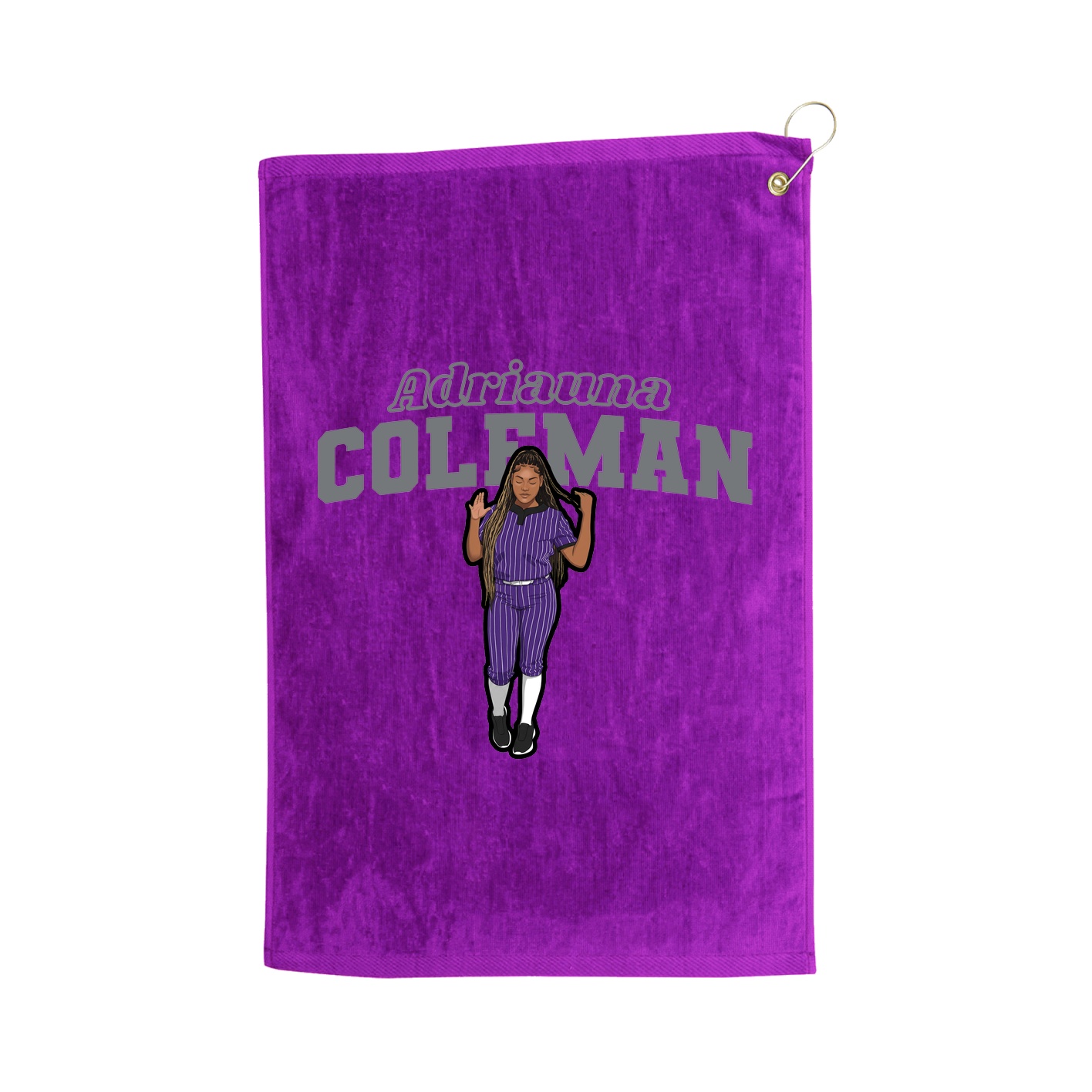 Golf Towel — Name Arch in Purple