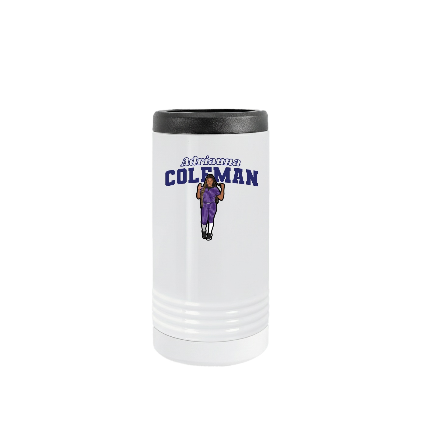 Slim Beverage Holder — Name Arch in White