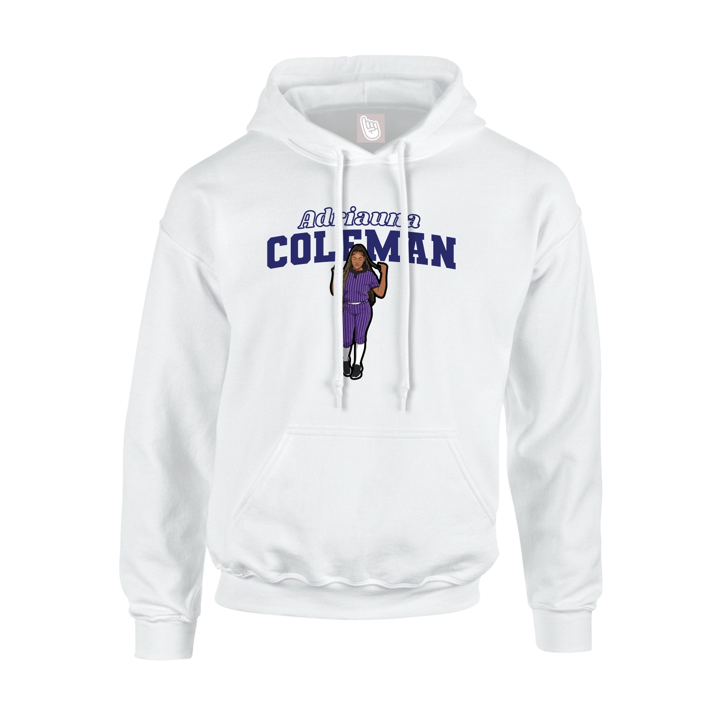 Youth Hoodie — Name Arch in White
