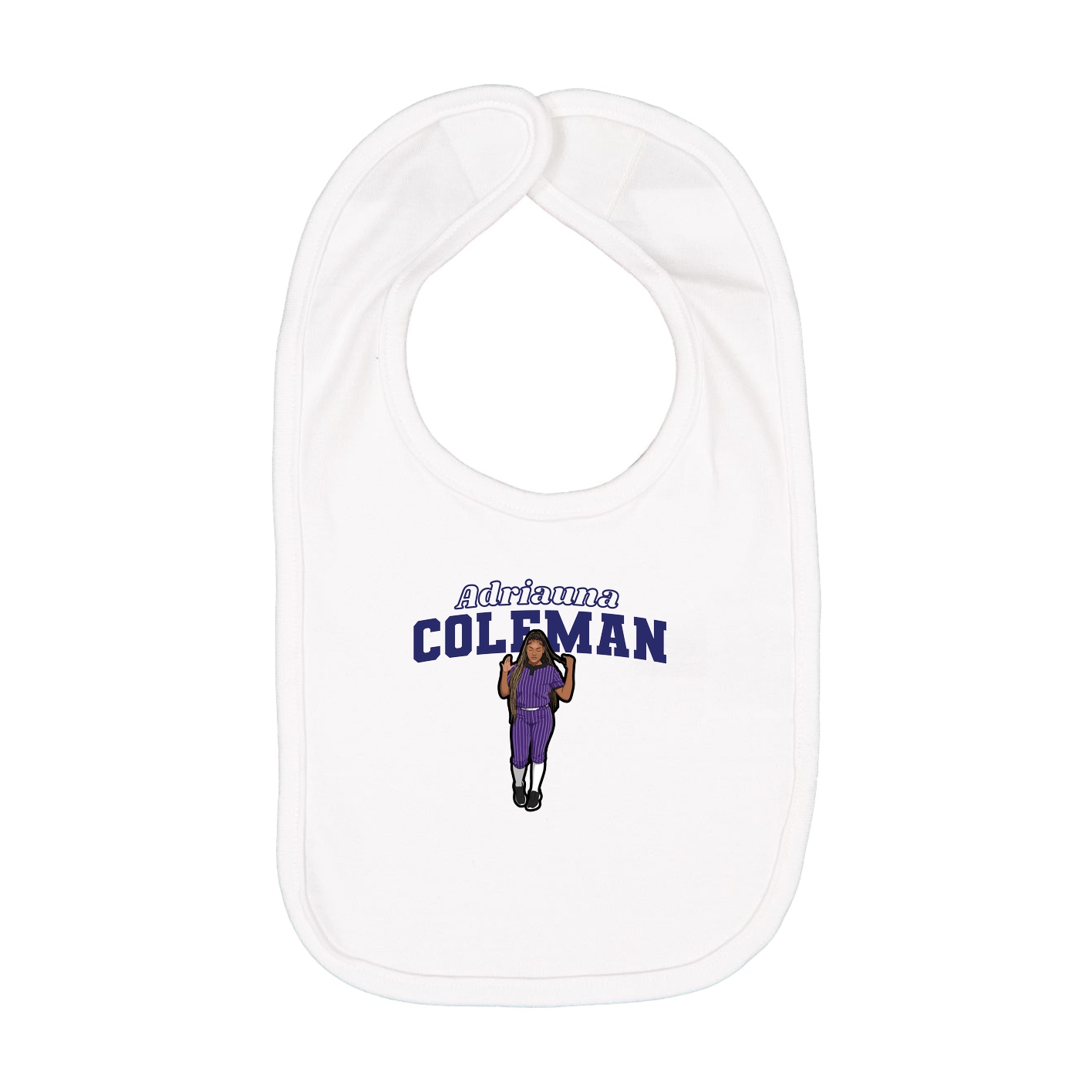 Infant Bib — Name Arch in White