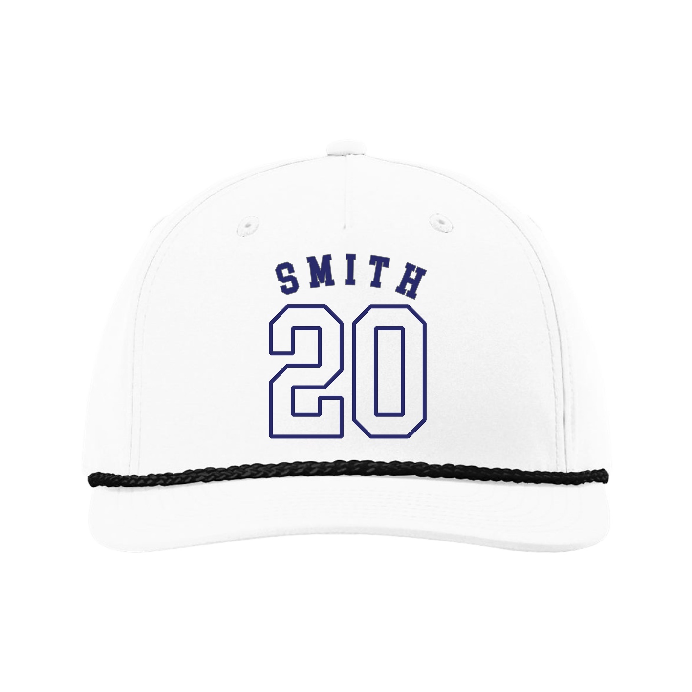 Five-Panel Classic Rope Cap — Shirsey Arch in White